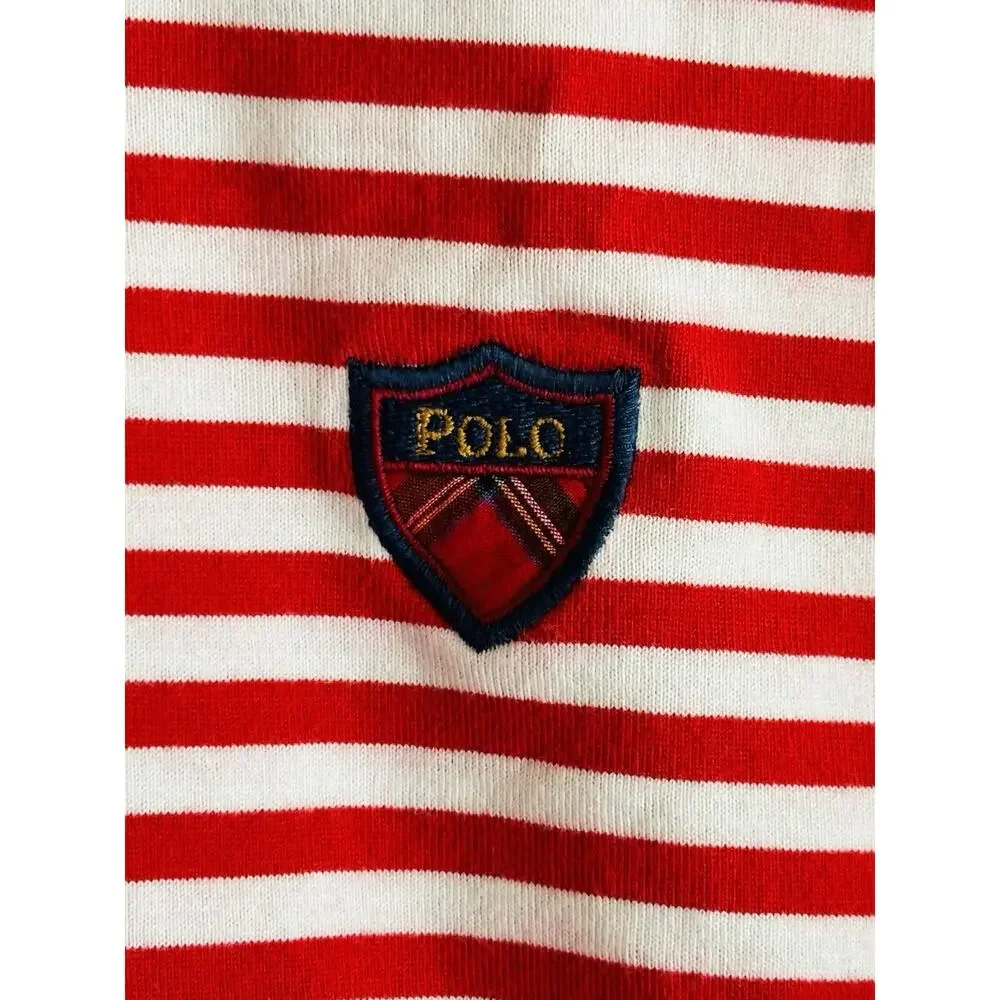 Polo Ralph Lauren Golf Red & White Striped fine cotton Polo size L